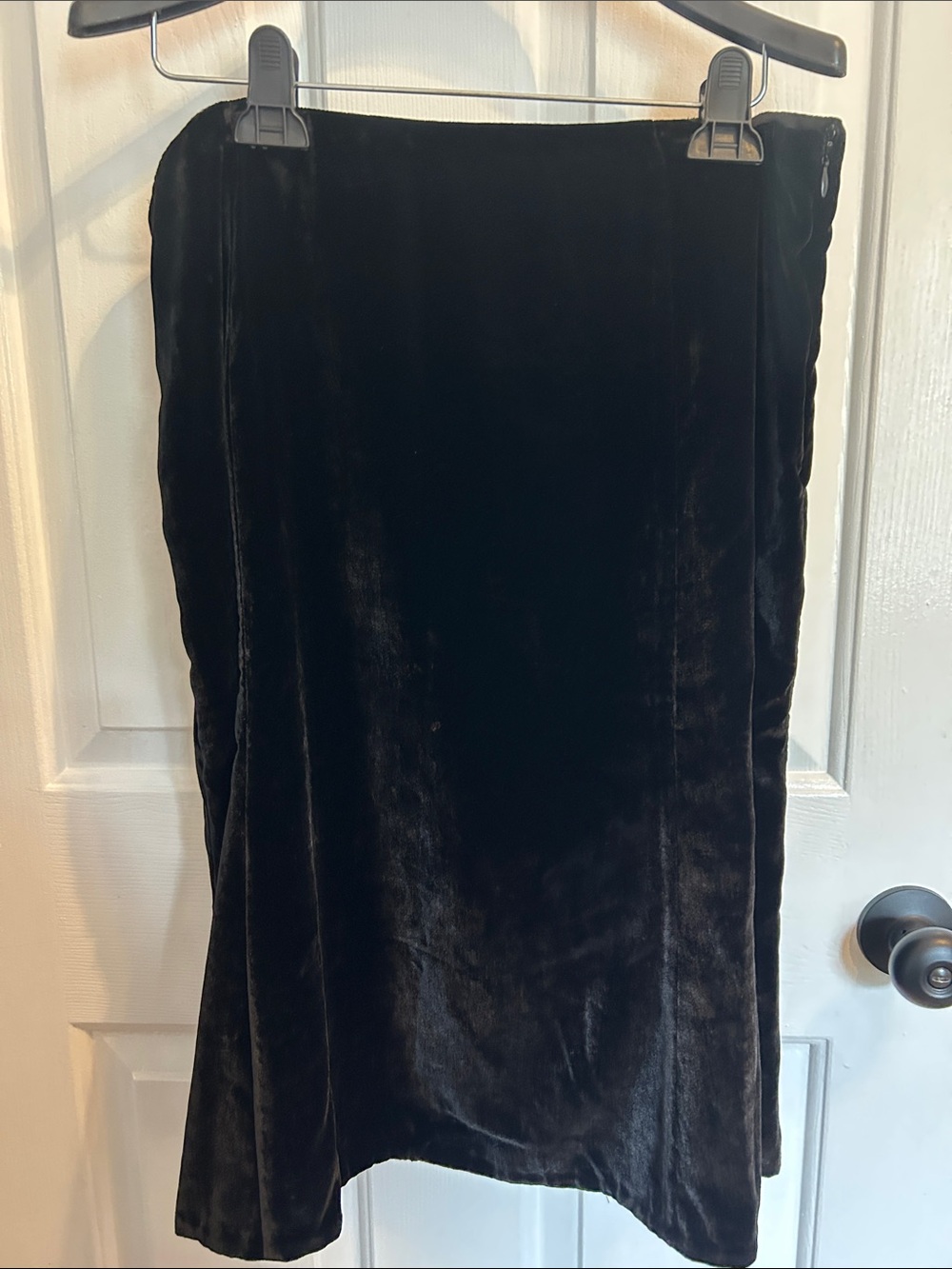 Kate Hill Black Velvet Midi Skirt